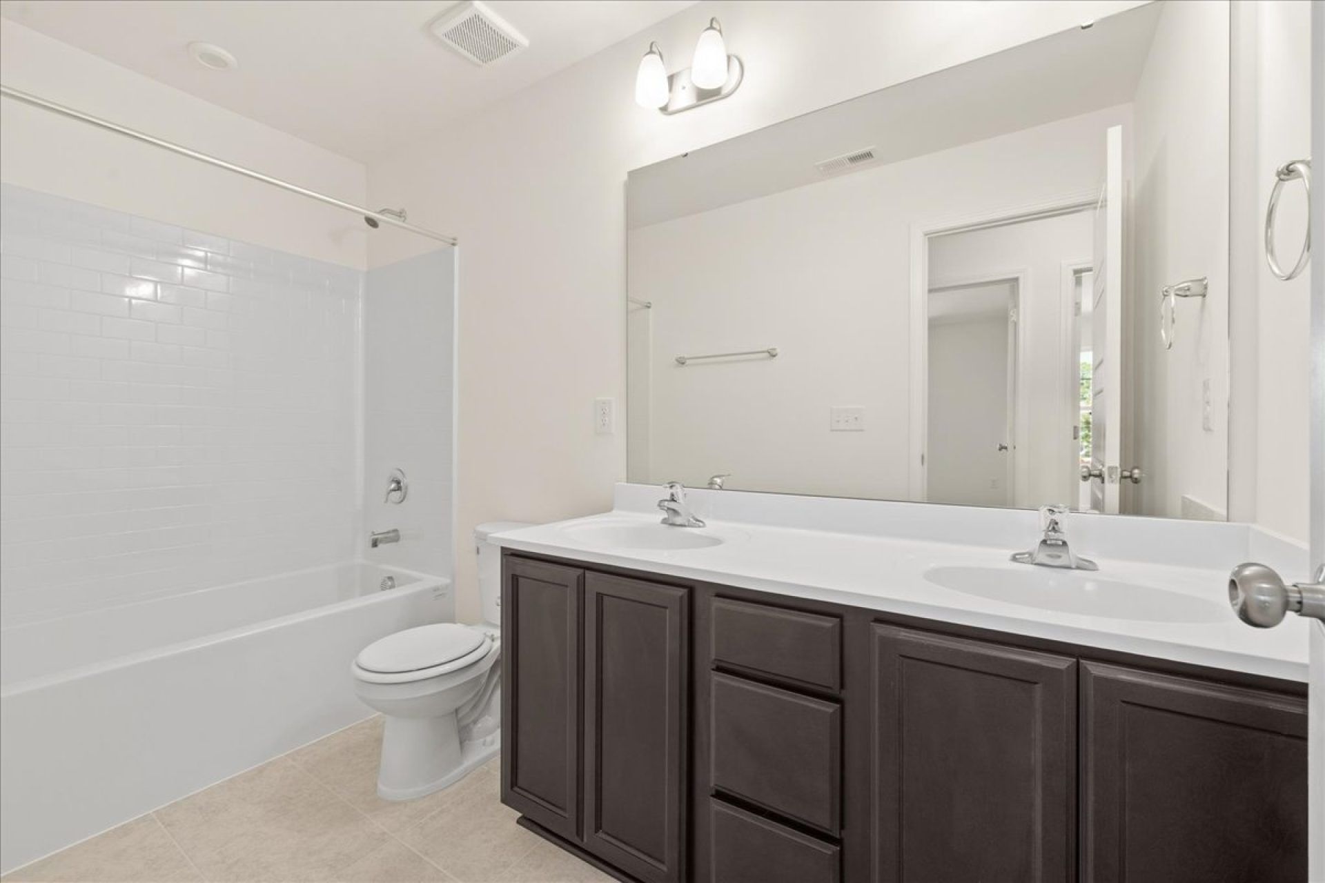 16-HHHunt Homes-Lot 20-Whitfield-Full Bath Brown Cabinets