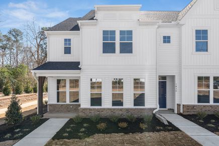Brand new exterior Elevation E End Unit, featured in the Townes at Central Square community, Raleigh-Durham, North Carolina, by HHHunt Homes.