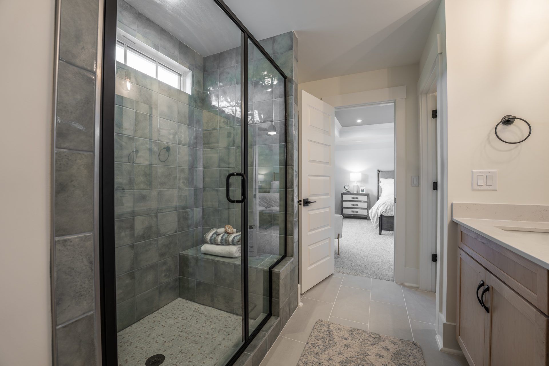 35 HHHunt Homes - Chatham- Primary Bathroom Shower Bench