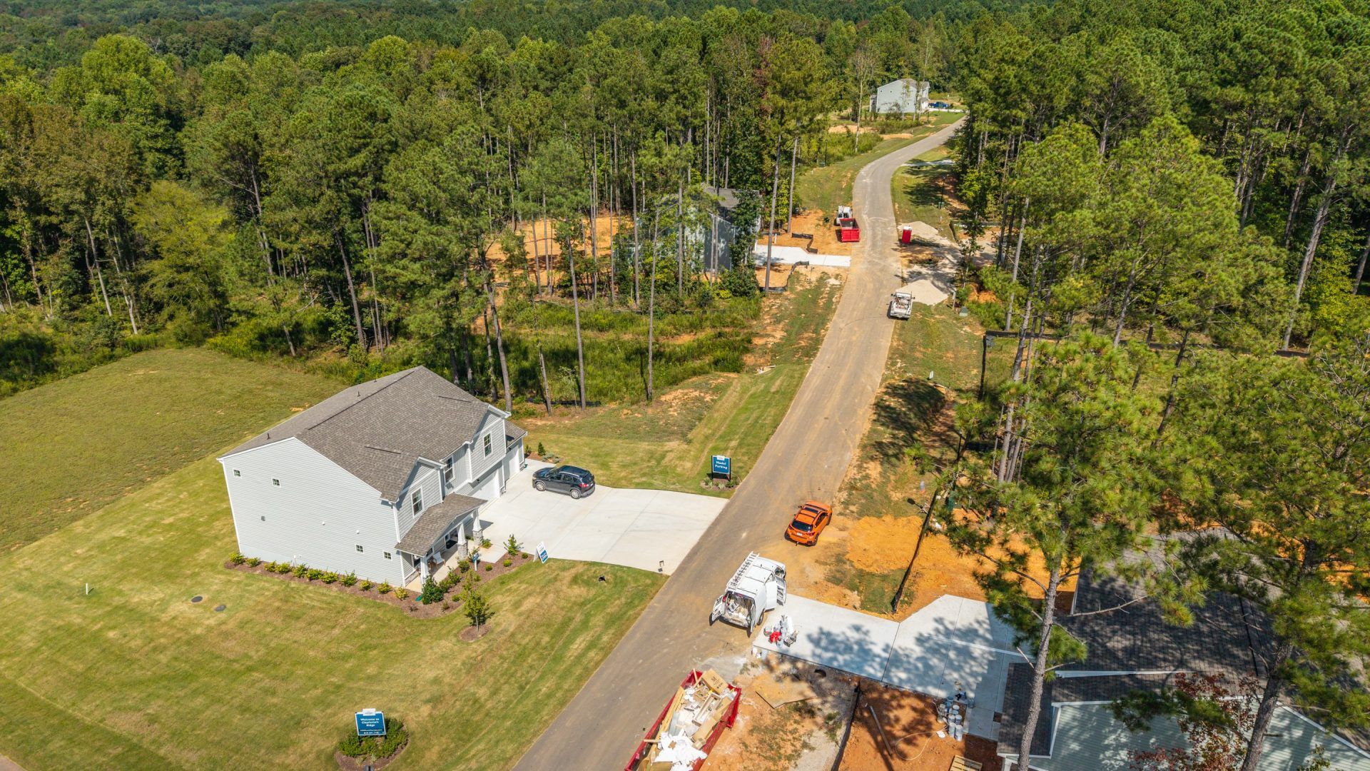Drone overview of Charlotte's Ridge an HHHunt Homes community.