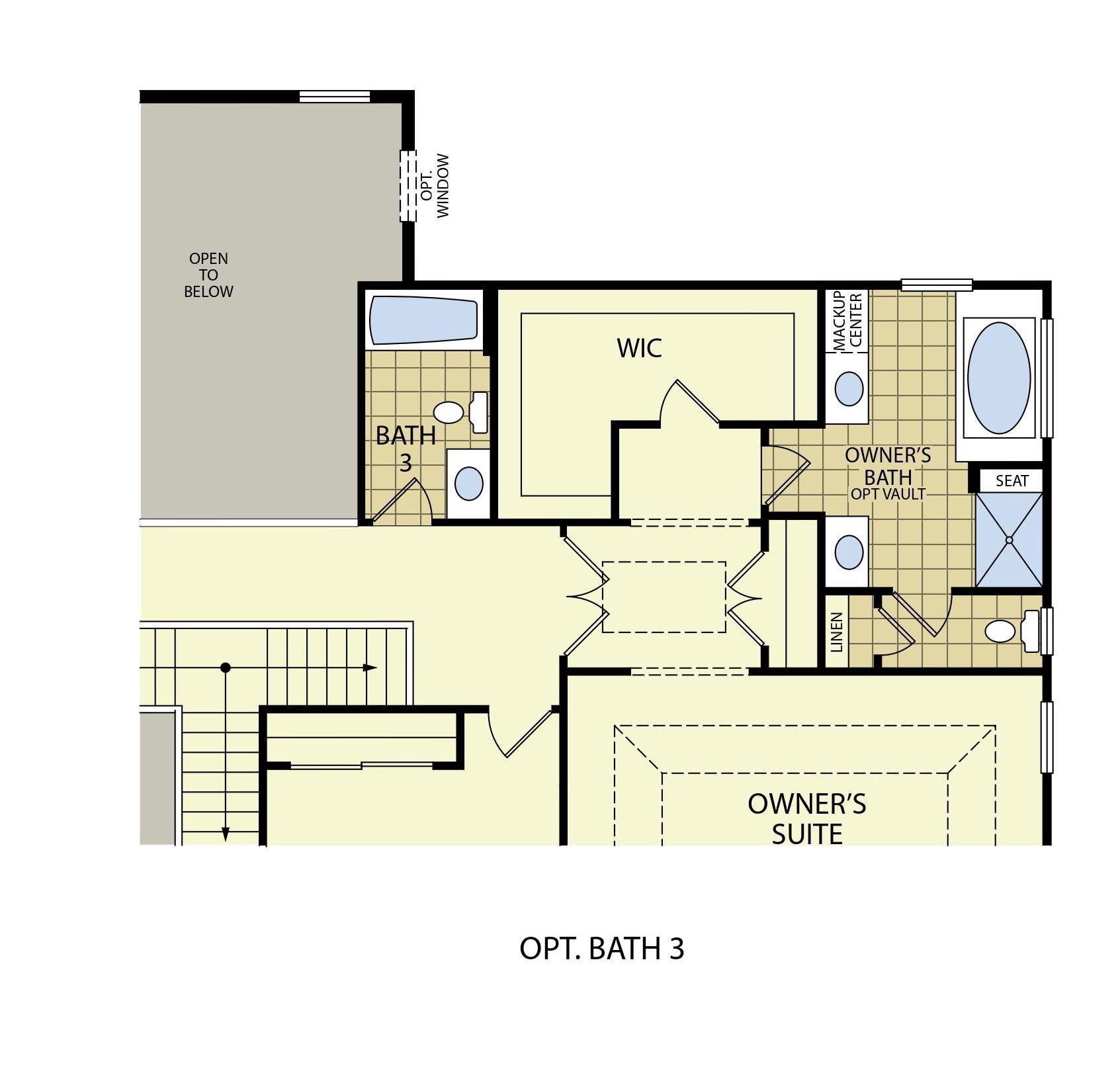 3391-Roosevelt - Optional 3rd Bath- Floorplan
