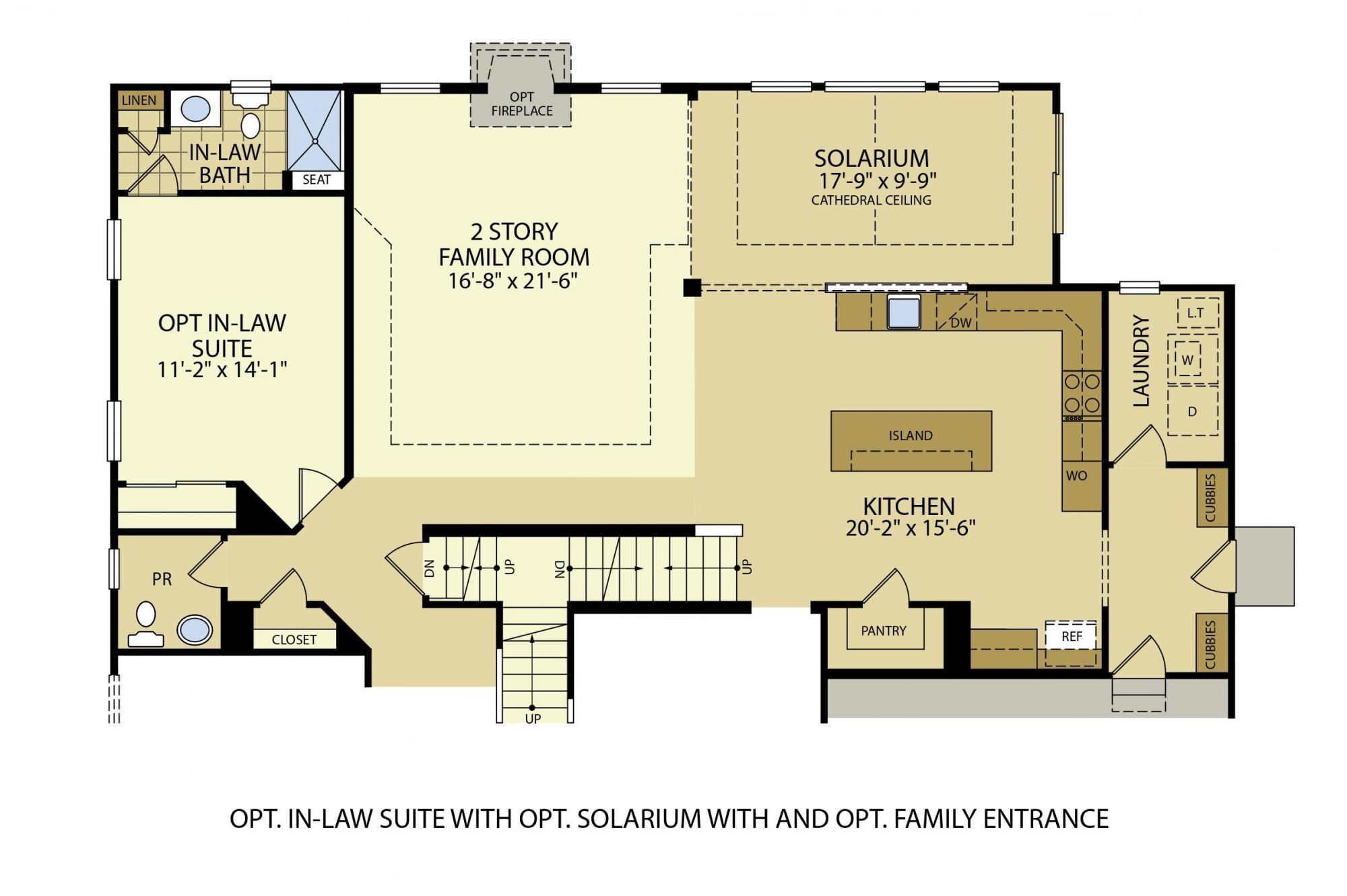 3391-Roosevelt - Optional In-Law, Solarium, Family Entrance - Floorplan