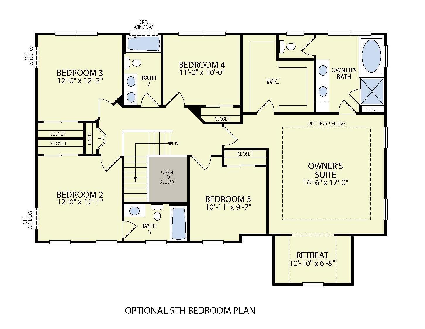 2603 Kennedy - 2nd Floor - 5 Bedroom Floor Plan From Hallmark Homes