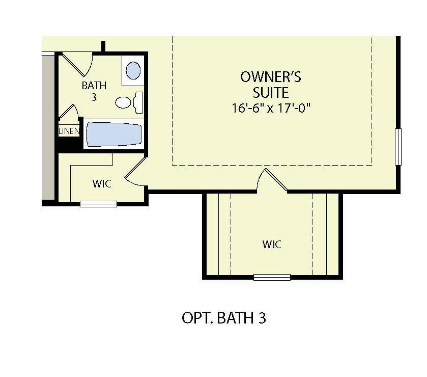 2603 Kennedy - Opt 3rd Bath Floor Plan From Hallmark Homes