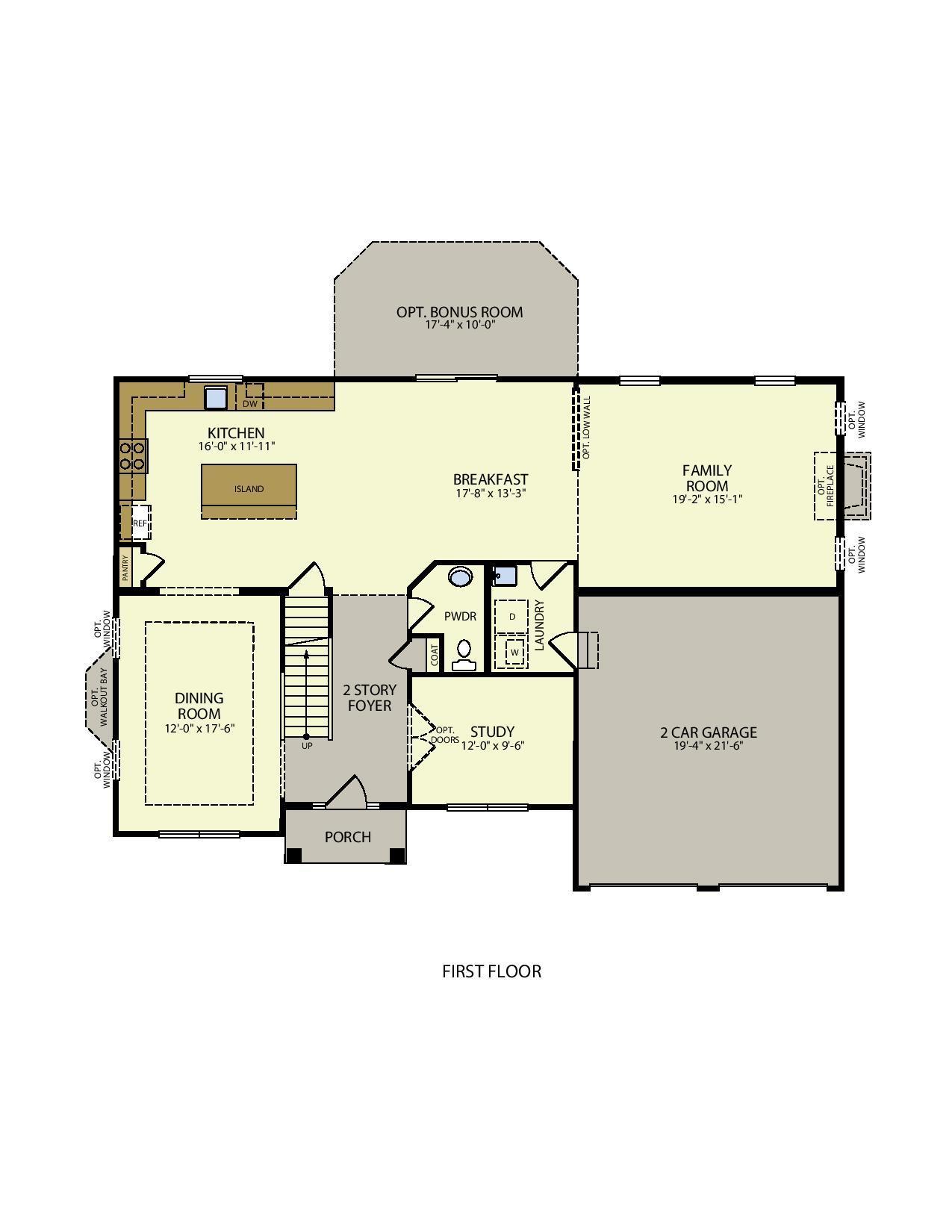 2793 Madison Front Entry-1st Floor Floor Plan From Hallmark Homes