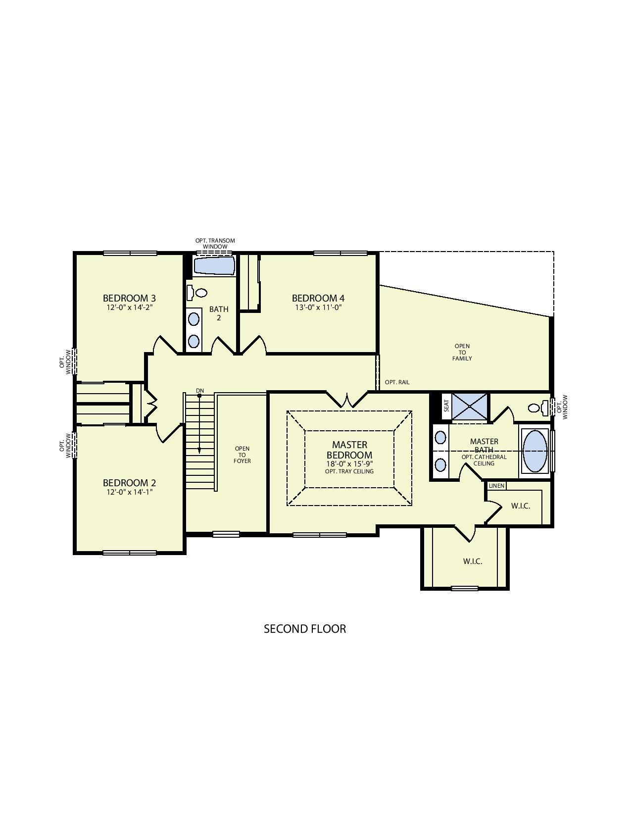2973 The Madison Front Entry 2nd Floor Floor Plan From Hallmark Homes