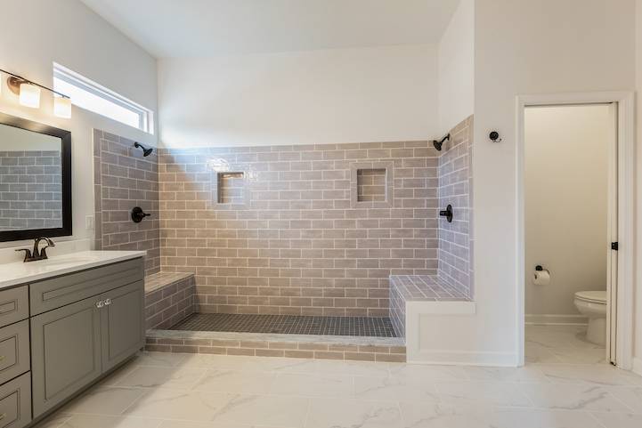 primary suite extended shower (optional)
