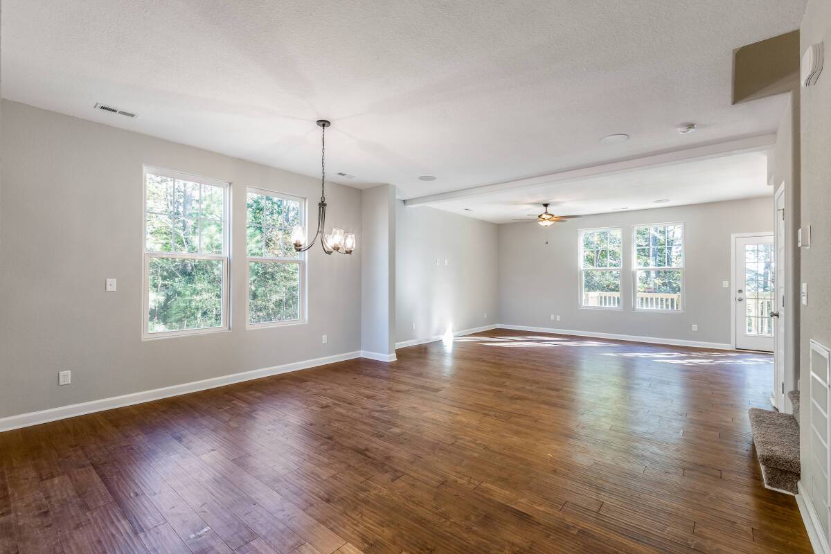 dining and living areas