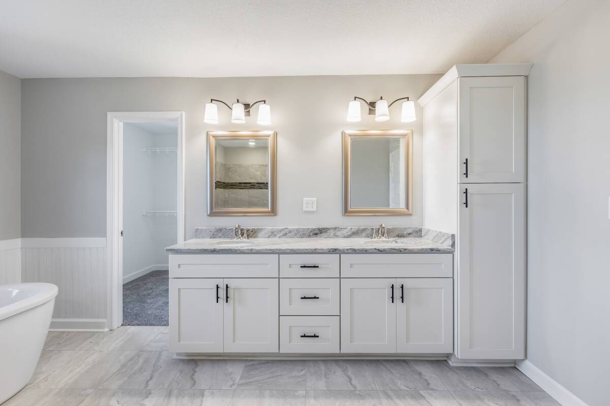 primary bath cabinetry