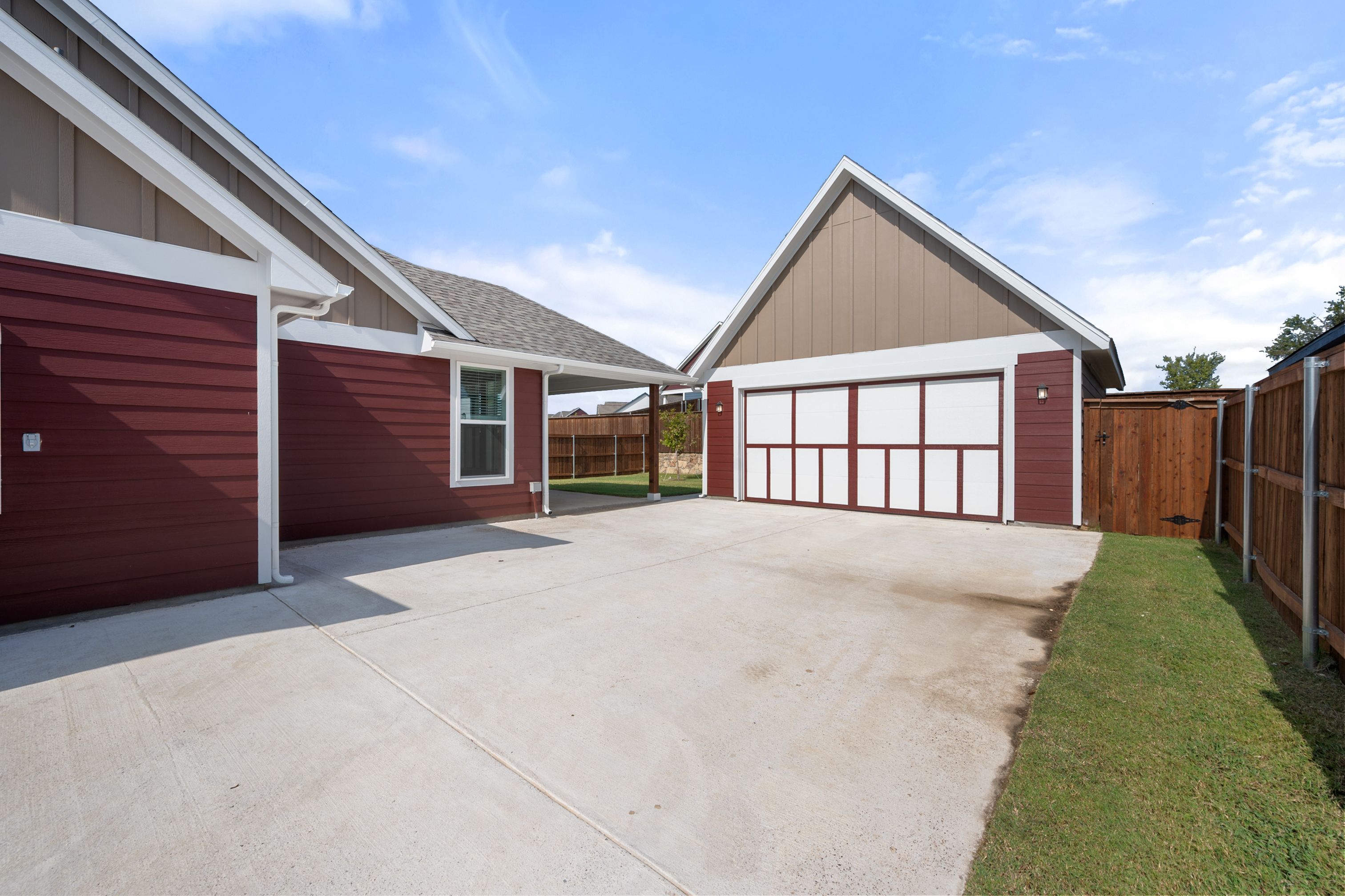 Driveway with Detached garage 