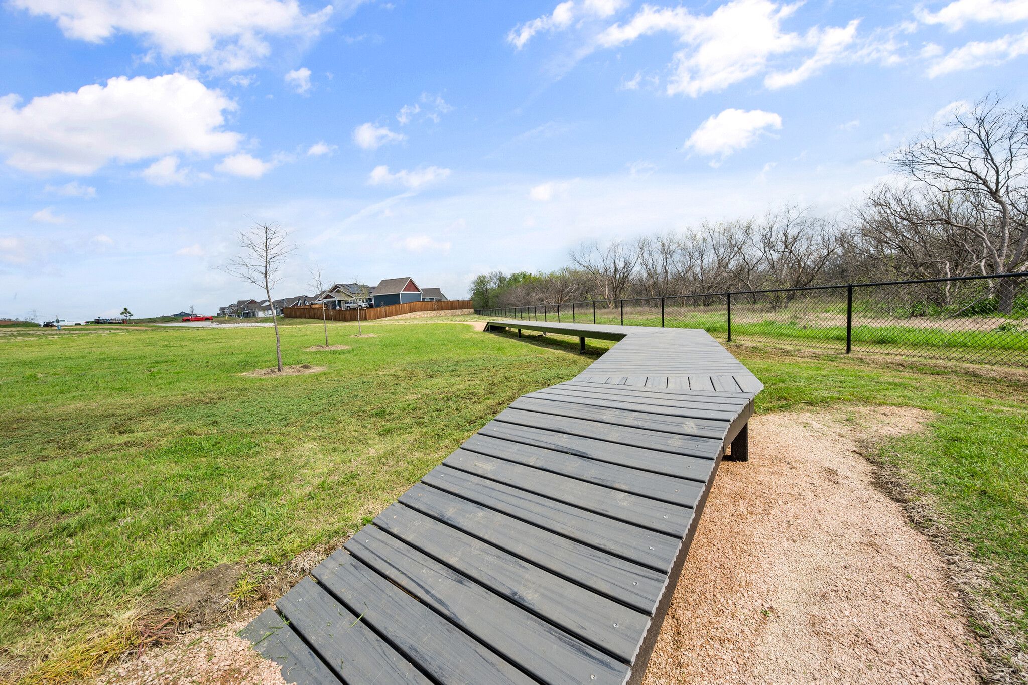 Walking Trail in 3 acre fenced park. 