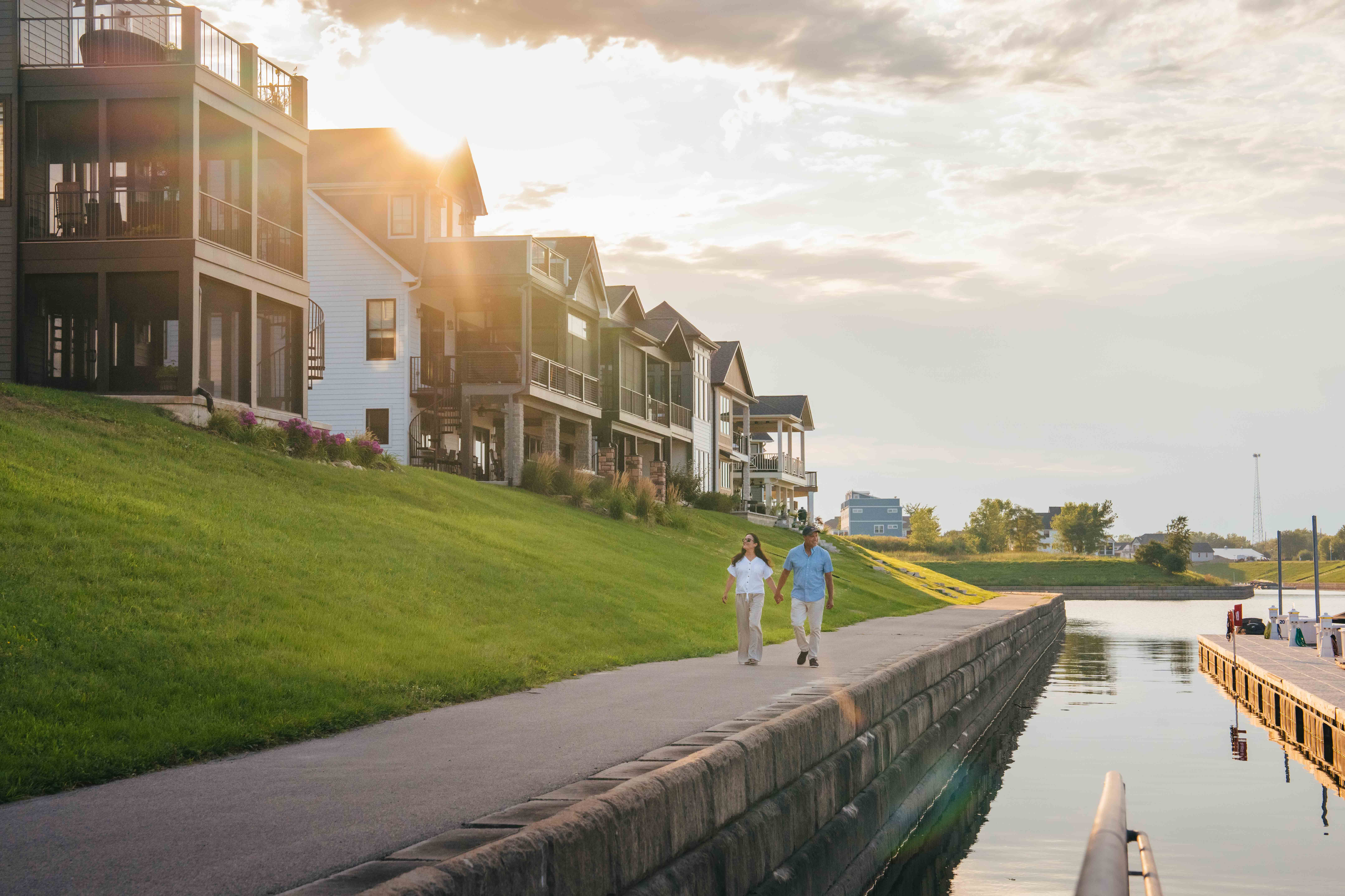Heritage Harbor is a walkable community. Its Harbor Walk is a path that directly lines the entire Harbor.