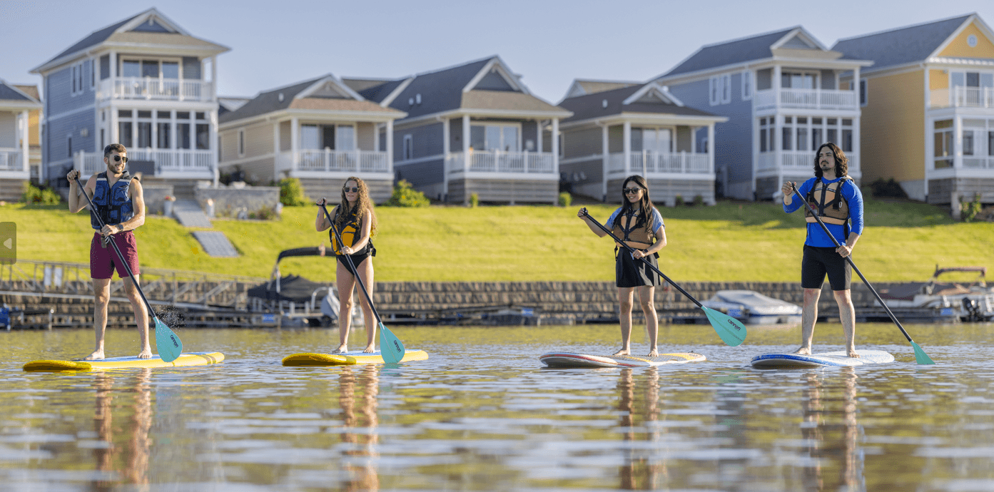 Through Quest Watersports, Heritage Harbor has onsite paddleboard rentals.