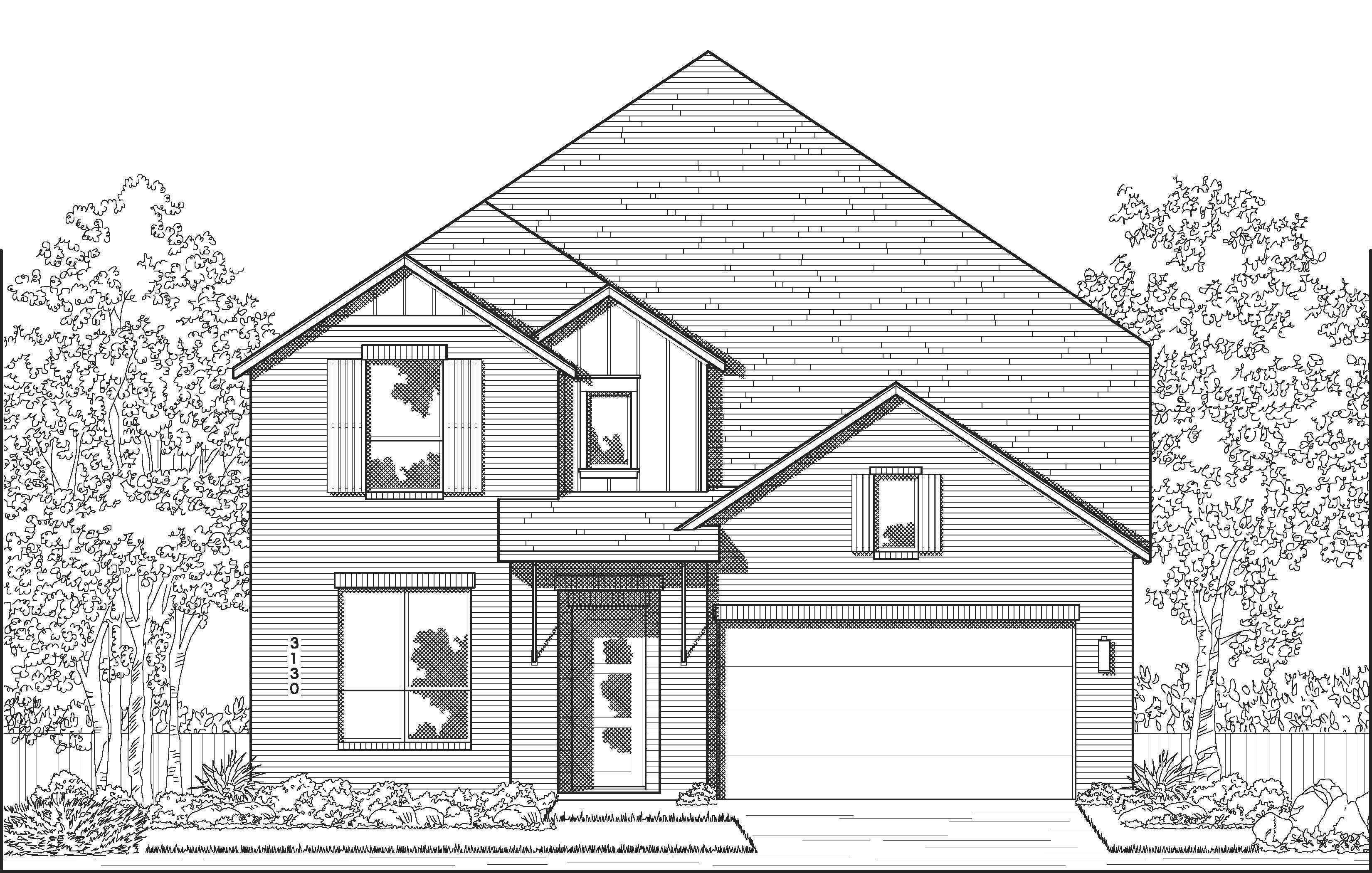 Plan Hanford - Two Step Farm: 50ft. lots: Montgomery, Texas - Highland Homes