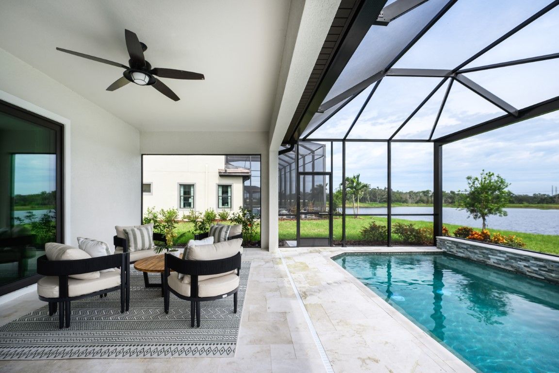 Pool and Covered Lanai | Biscayne II at Crosswind Ranch
