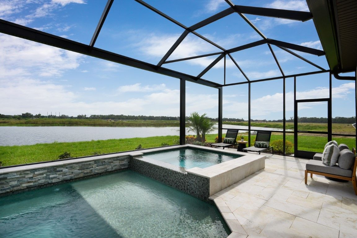 Pool and Covered Lanai | Biscayne II at Crosswind Ranch