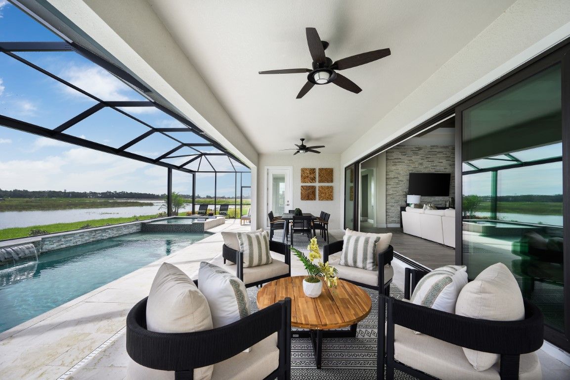 Pool and Covered Lanai | Biscayne II at Crosswind Ranch