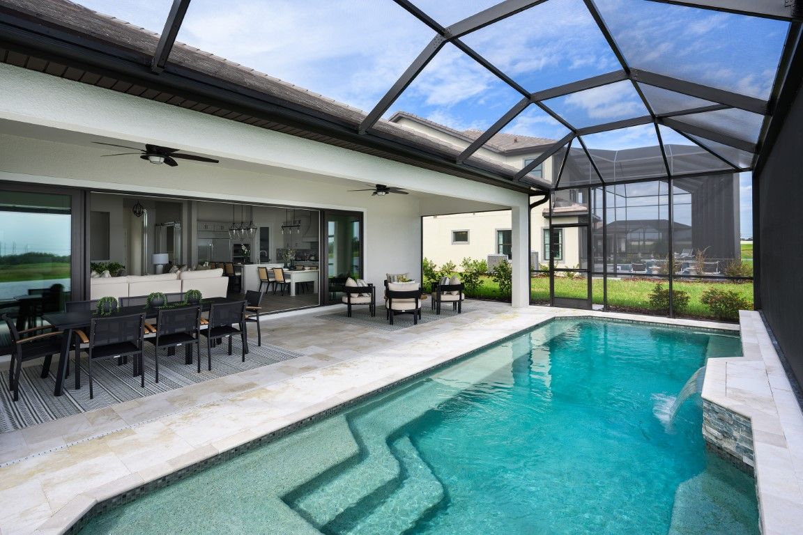Pool and Covered Lanai | Biscayne II at Crosswind Ranch