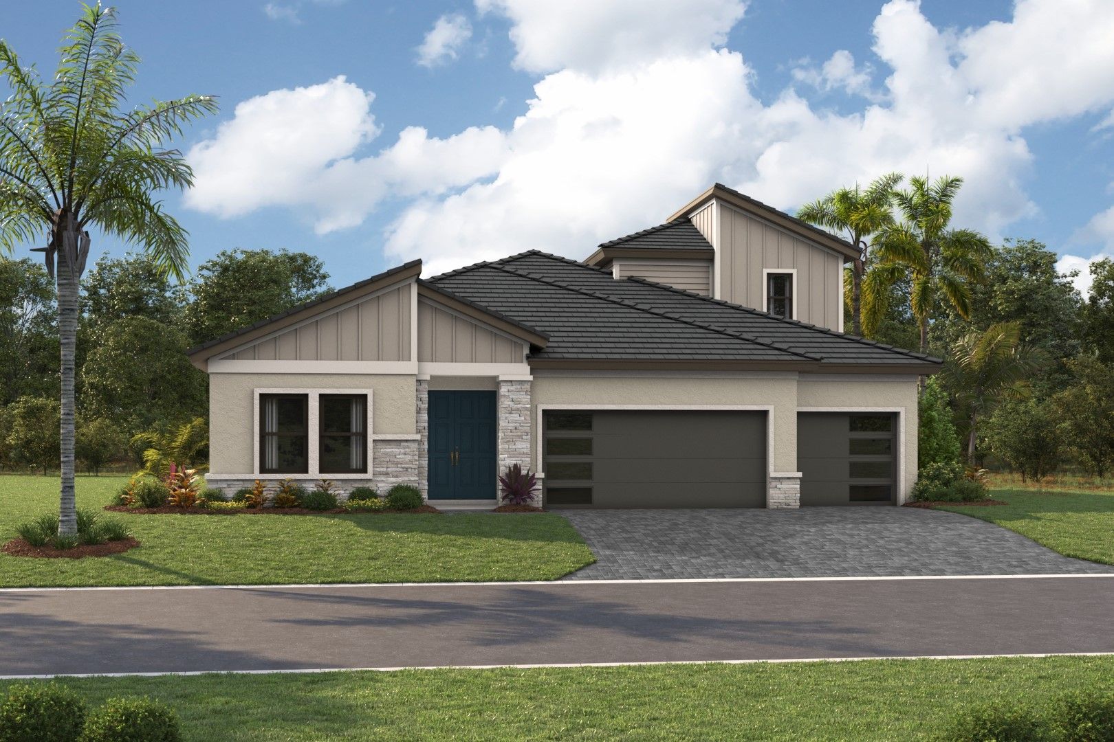 Biscayne II - Modern - MOD3 Color Scheme - Flat Tile