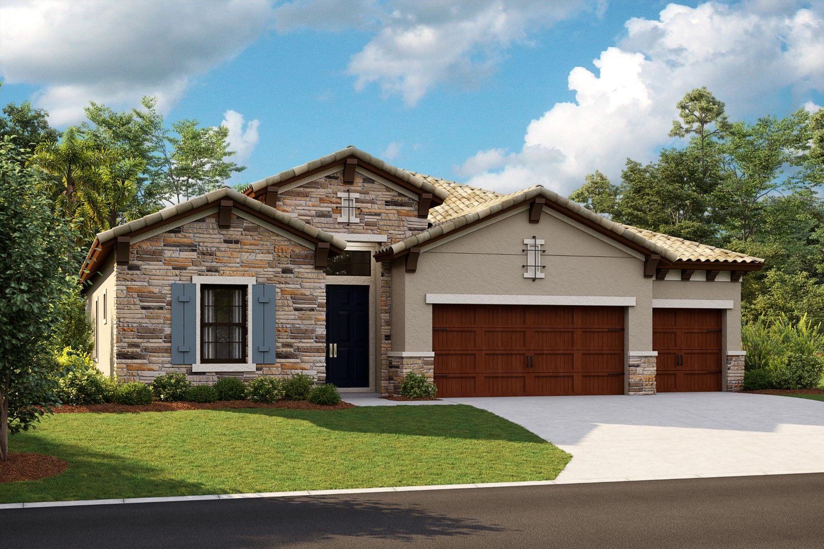 Biscayne I - Tuscan A - TUS5 Color Scheme - Barrel Tile