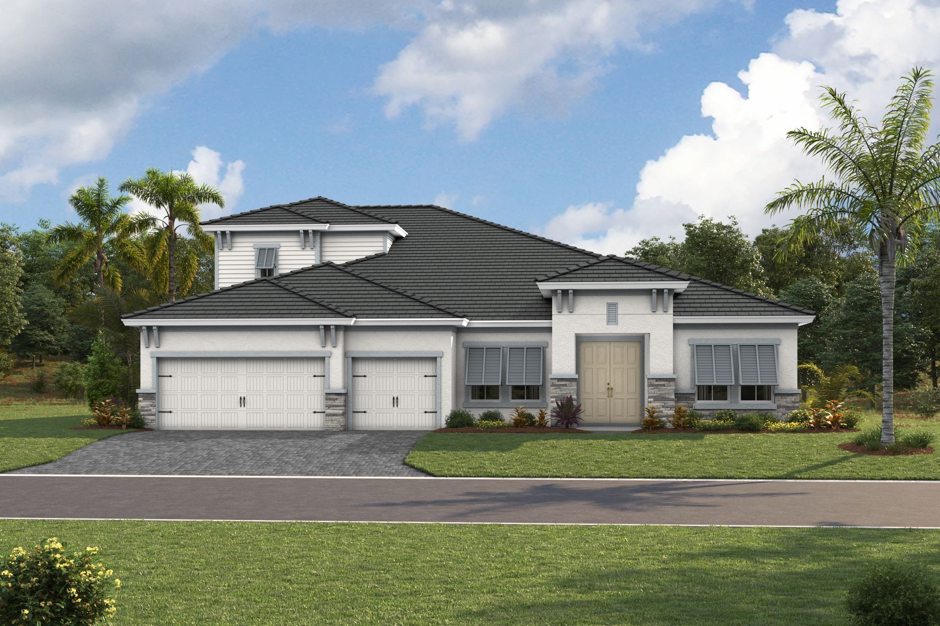 Cedar Key Grande II XT - Coastal C - COA3 Color Scheme - Flat Tile - Paver
