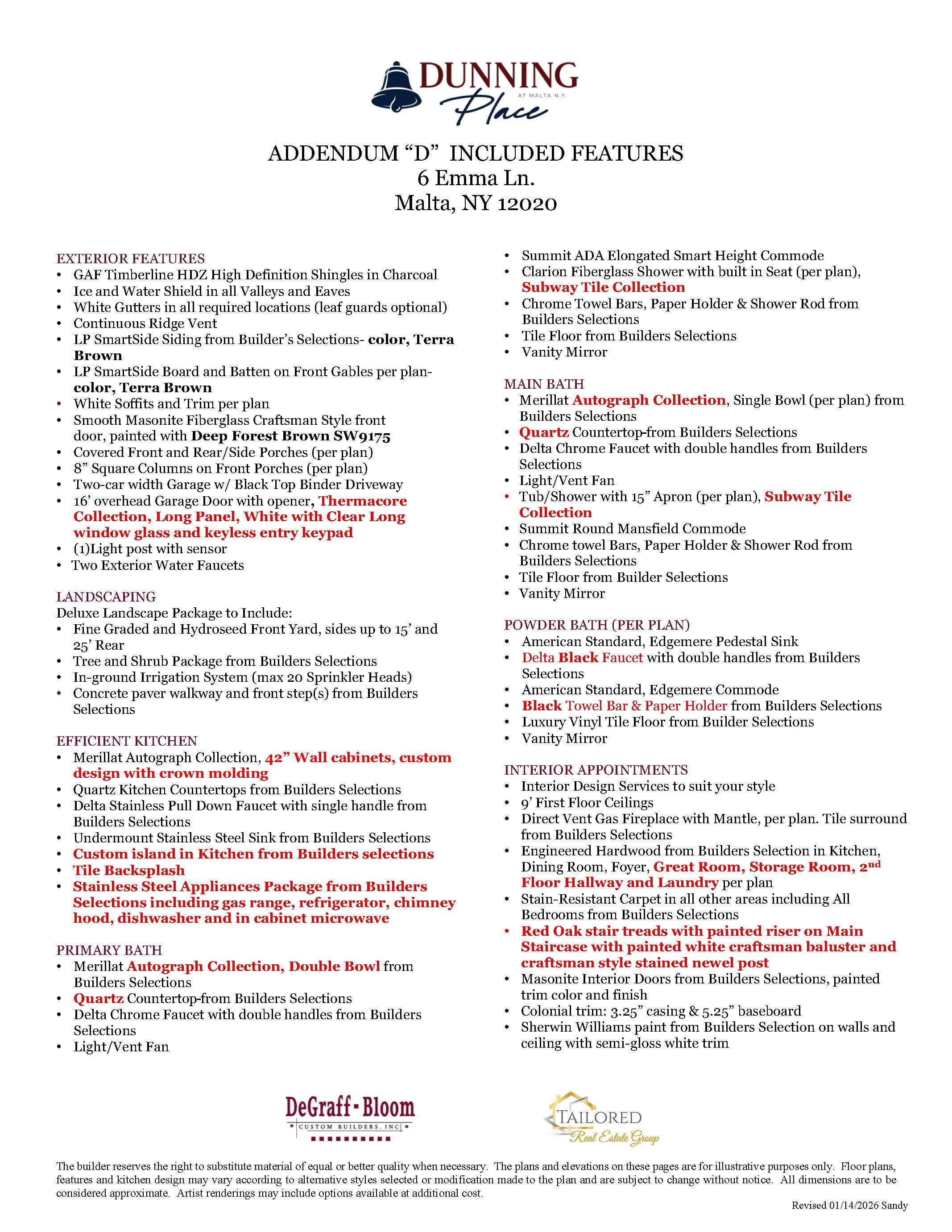 Upgrade List