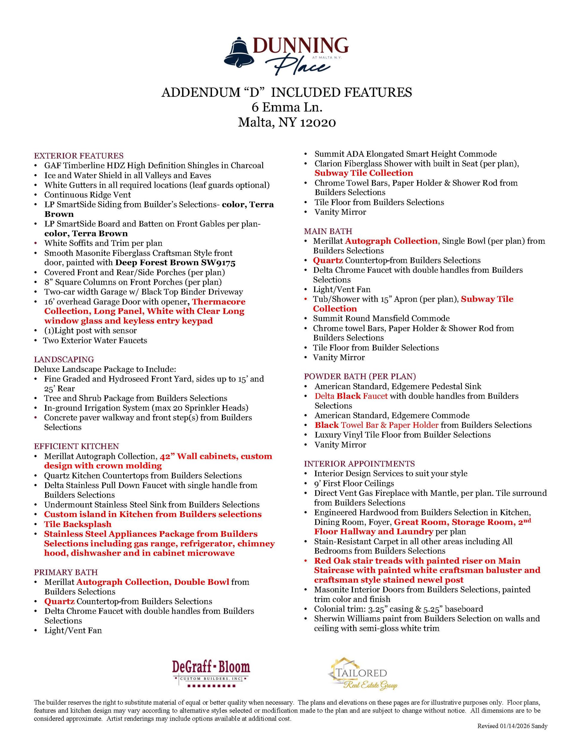 Upgrade List