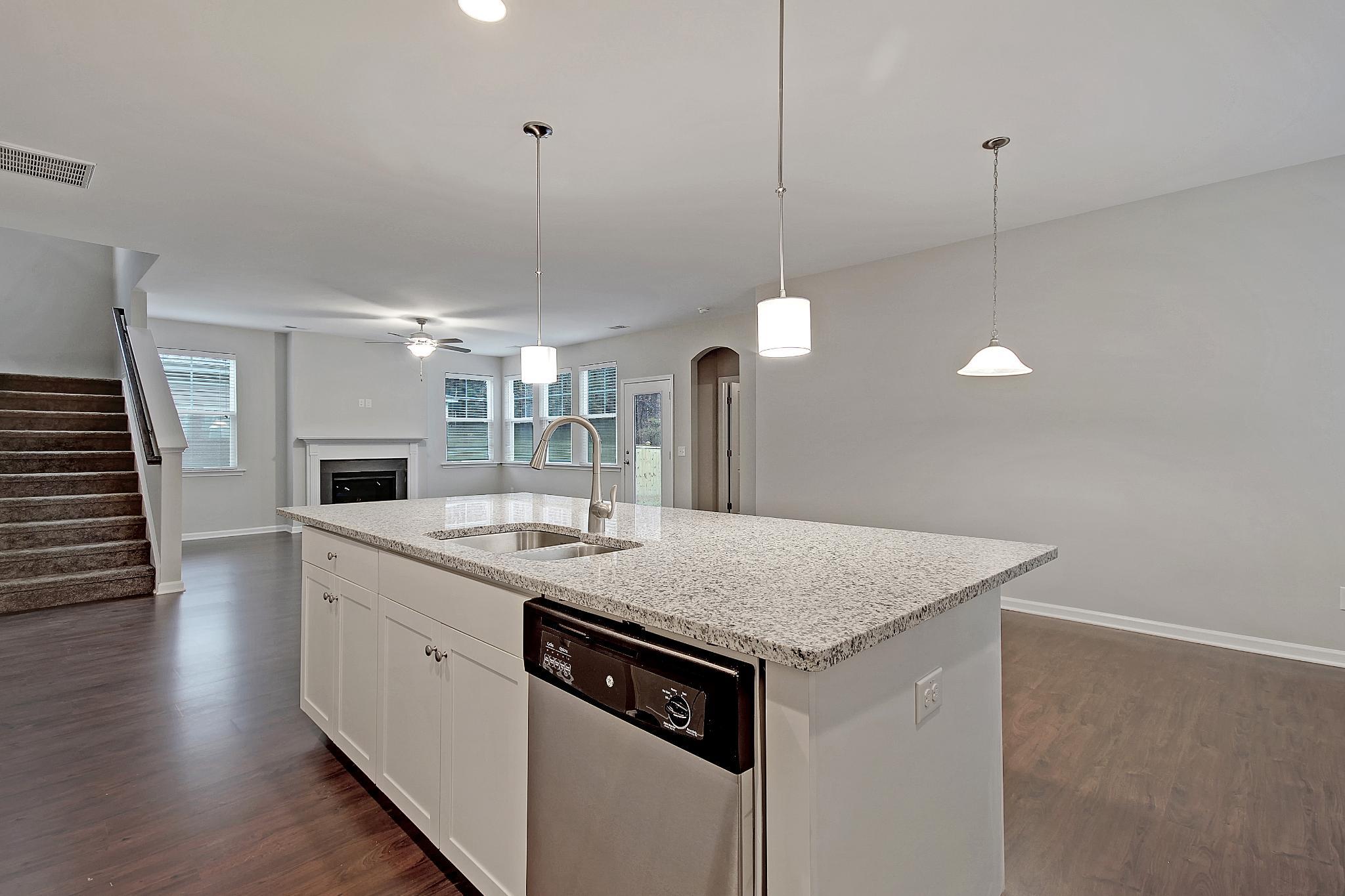 Beaufort Kitchen Island Overlooking Living Room
