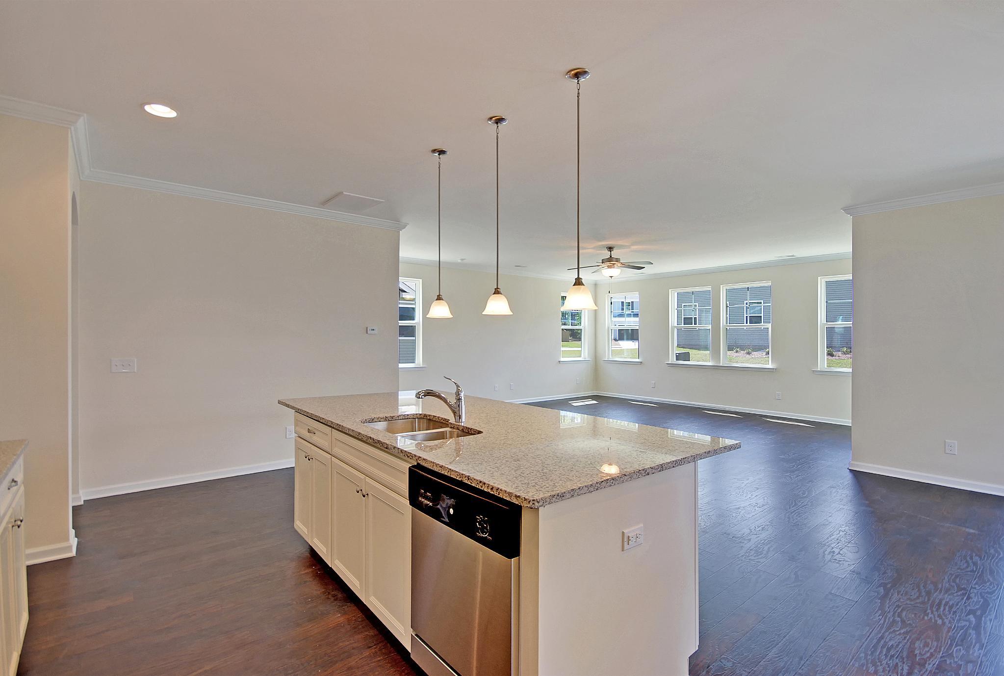 Florence II Kitchen Island Overlooking Living Room