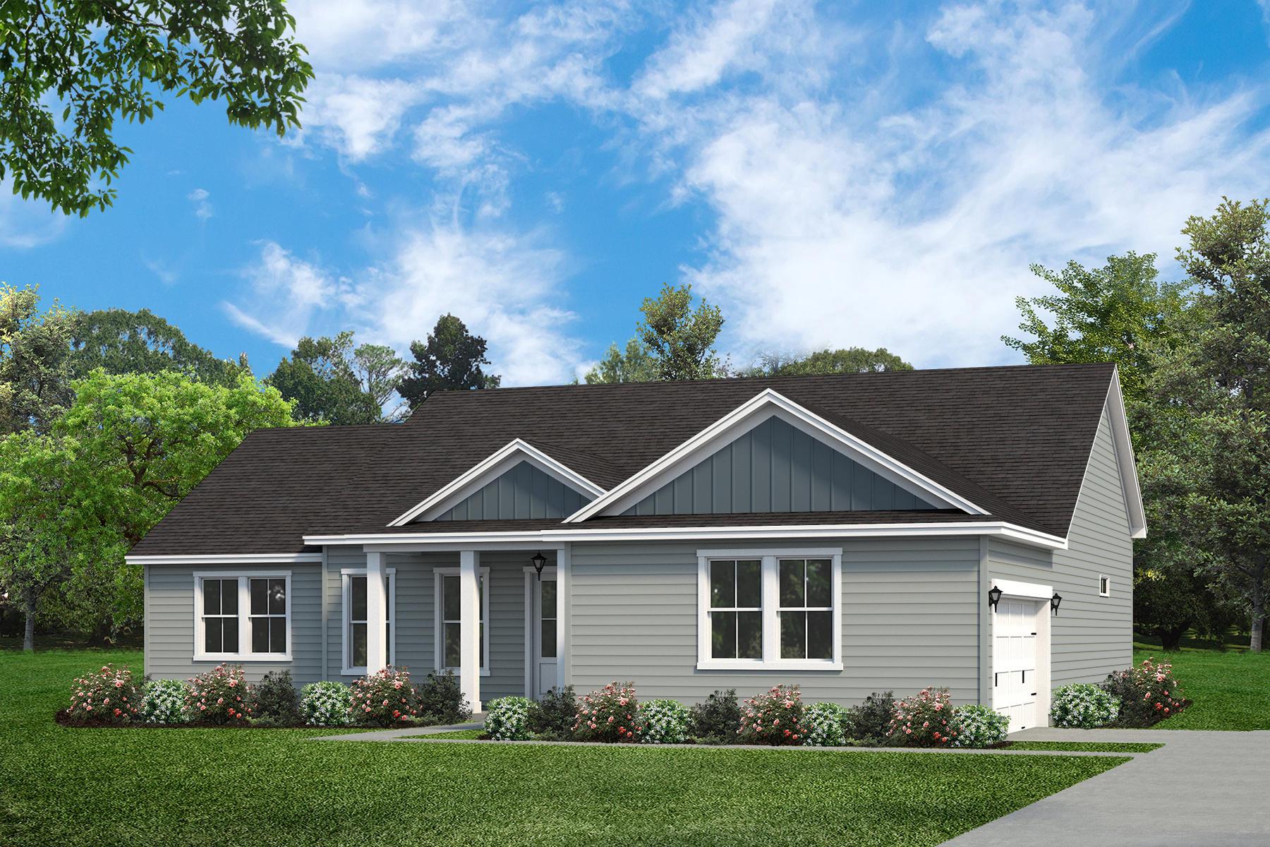 Berkeley Lowcountry Elevation - Garage Front