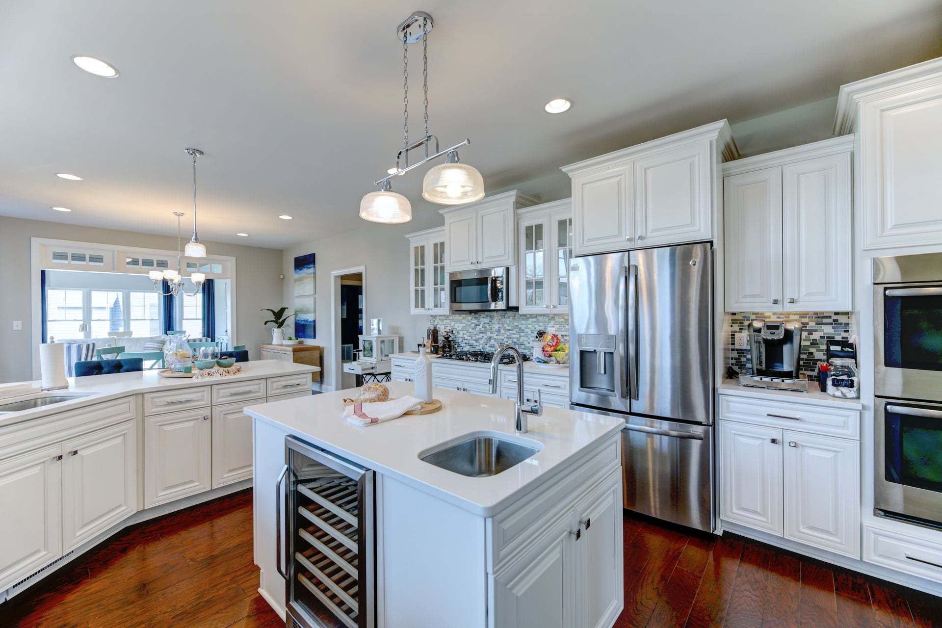 Island in Kitchen with Wine Cooler