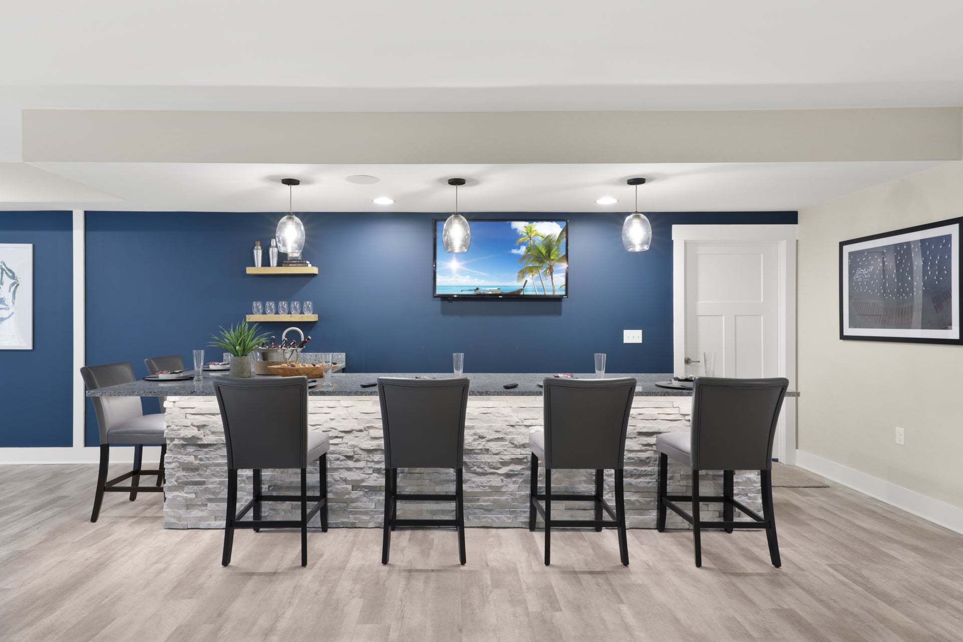 The Peterman Basement Bar Area