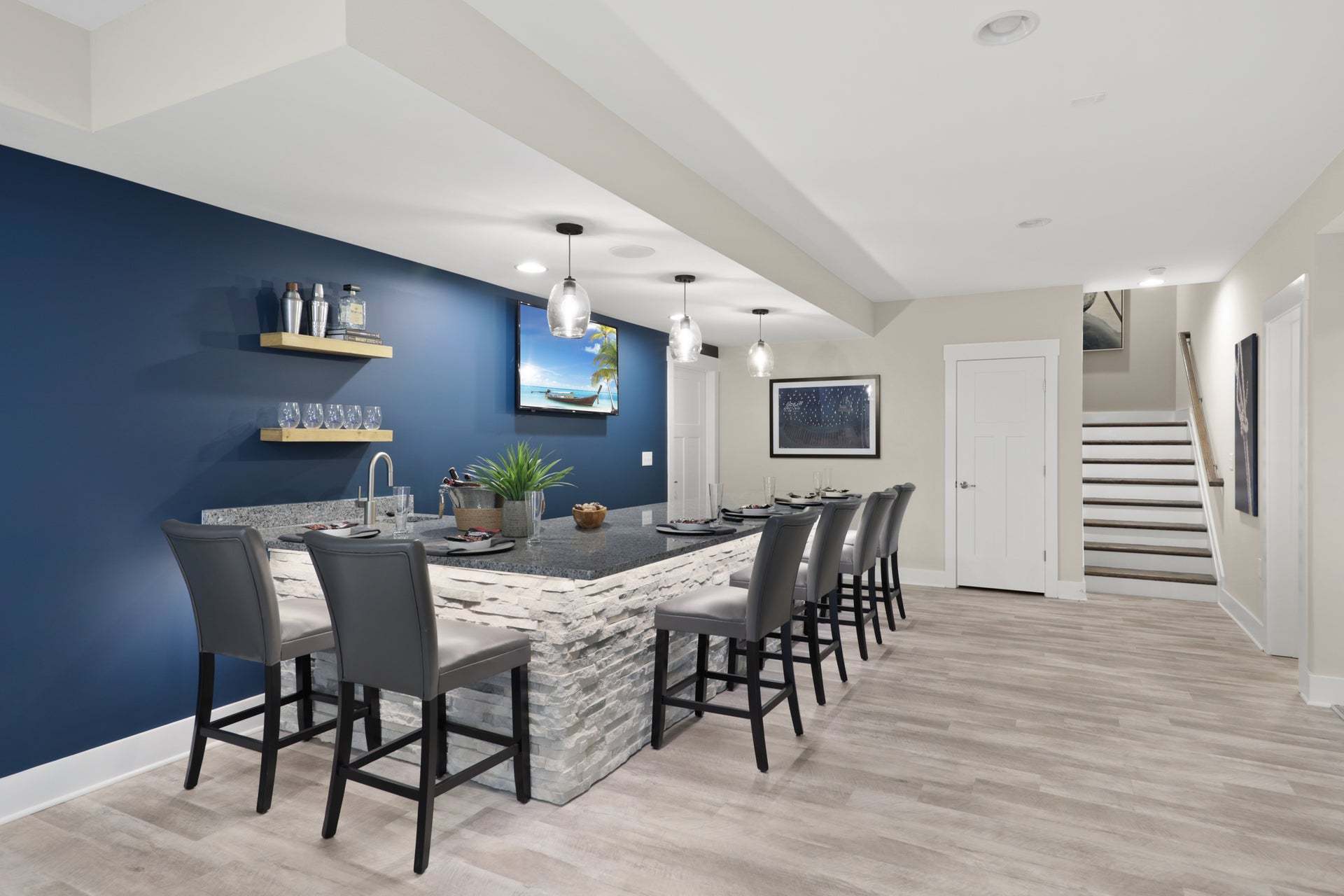 The Peterman Basement Bar Area