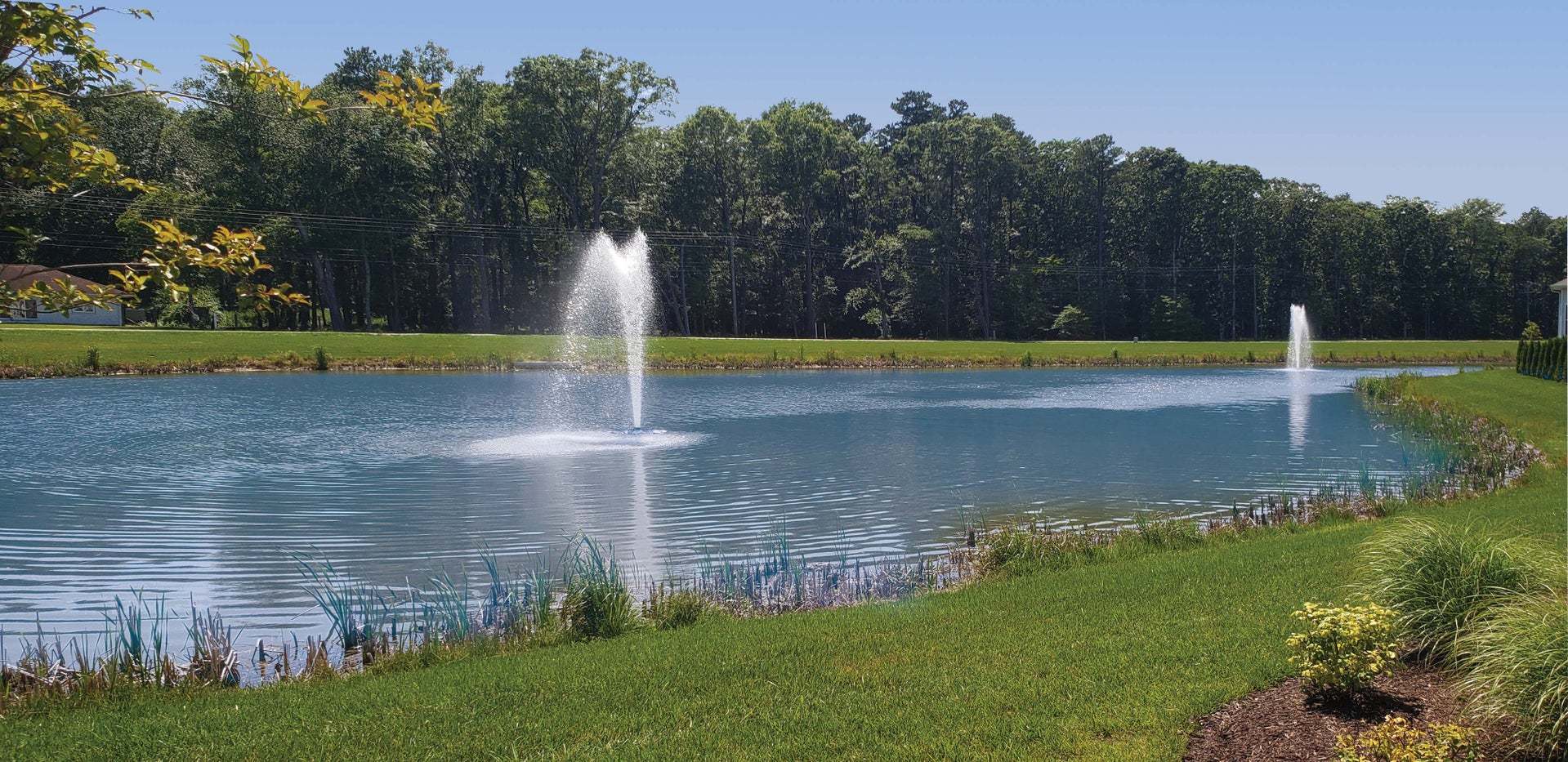 fountains in ponds