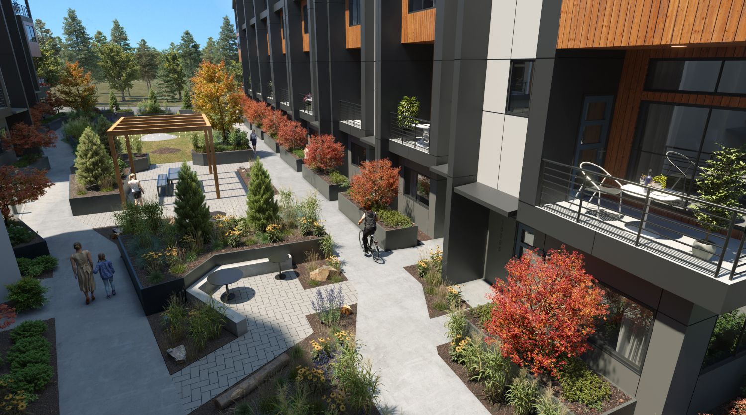 Rendering of the community's future courtyard