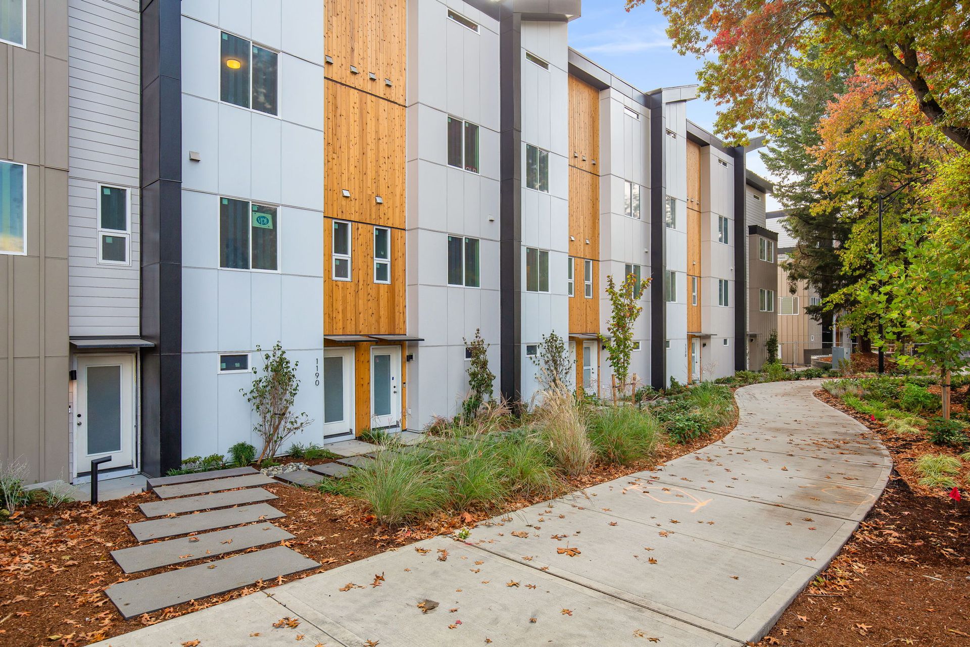 Front of Building 1, showing the front doors