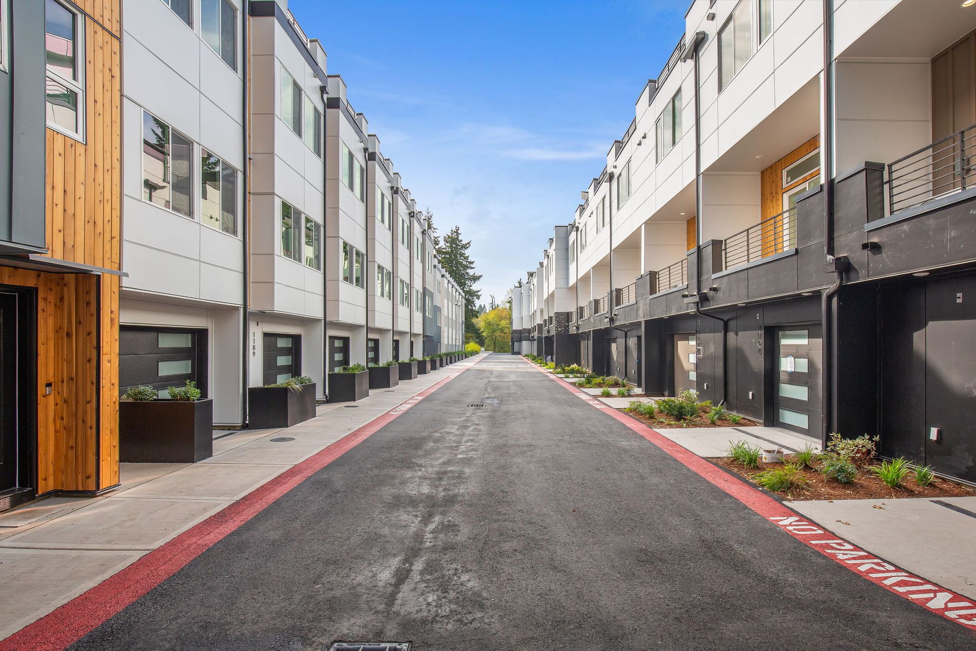 129th Court NE between the four buildings at Verdyn
