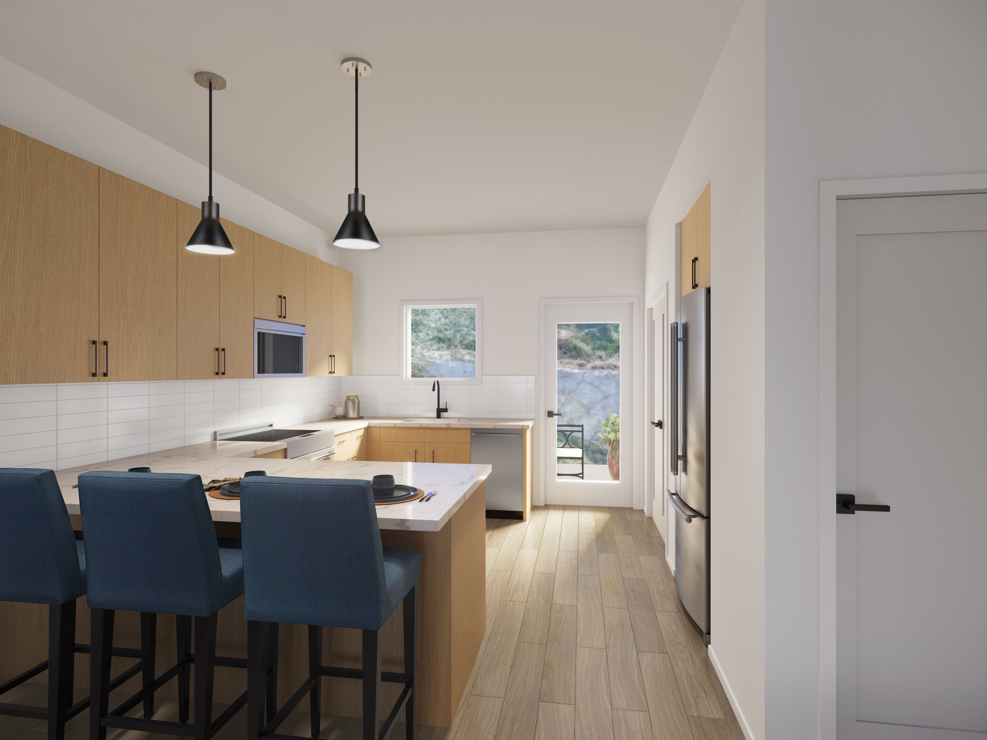 Designed for everyday living and easy entertaining, select Everra kitchens feature generous 3-seat peninsulas that create a natural place to gather, connect, and enjoy a meal.
