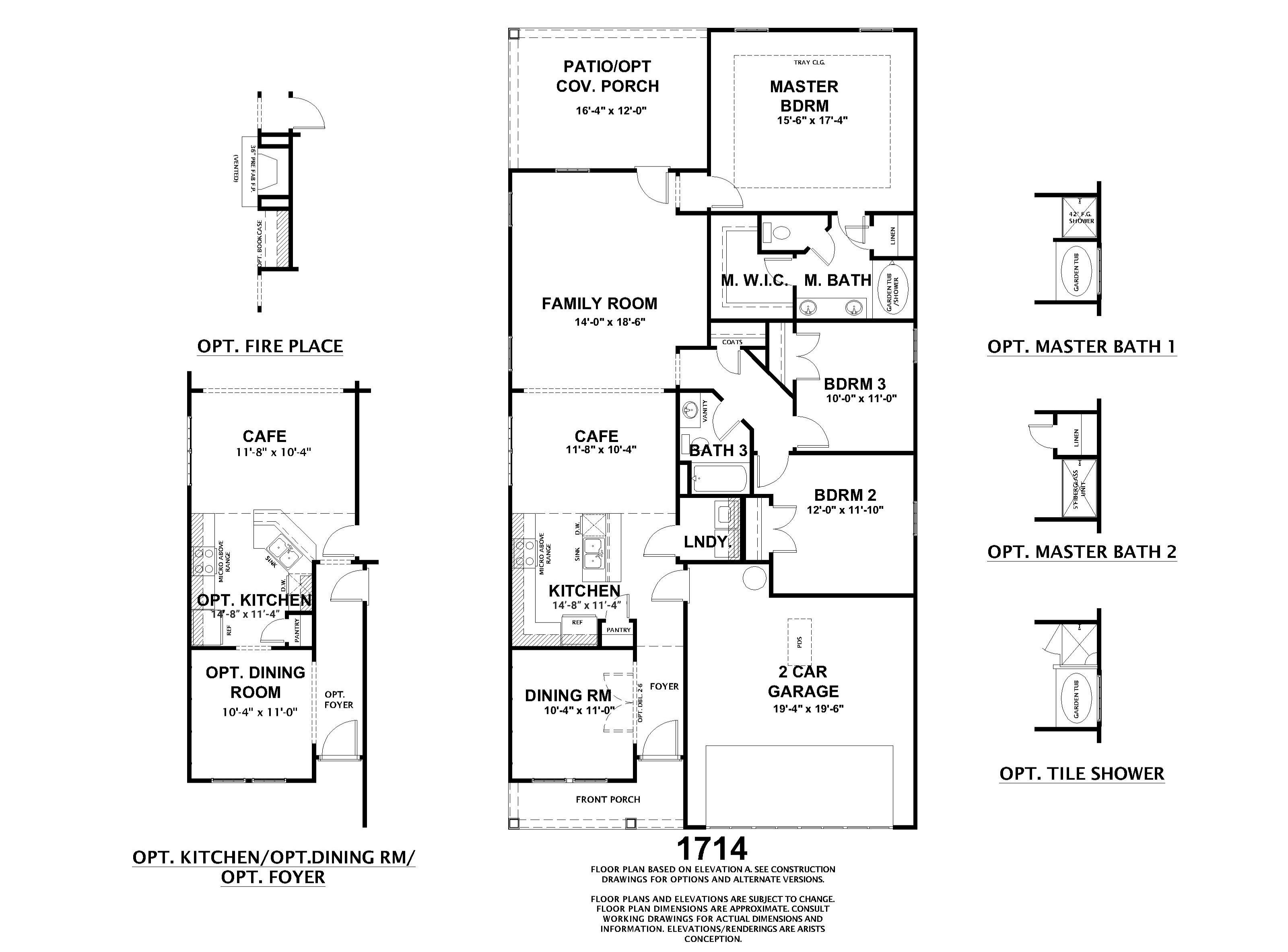 Black & White Floorplan | The 1714 Plan by Ivey Homes
