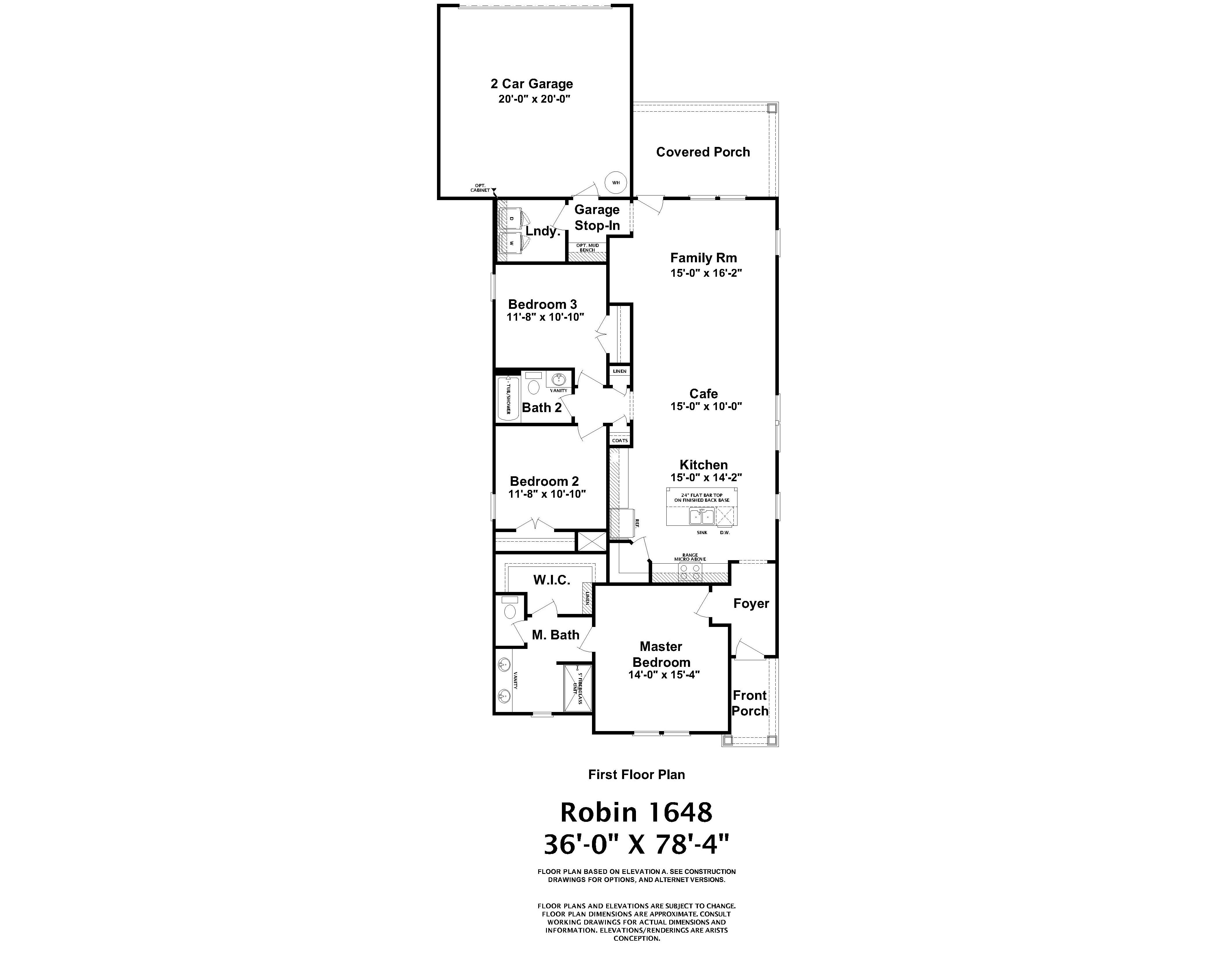 The Robin Plan by Ivey Homes | Black and White Floor Plan