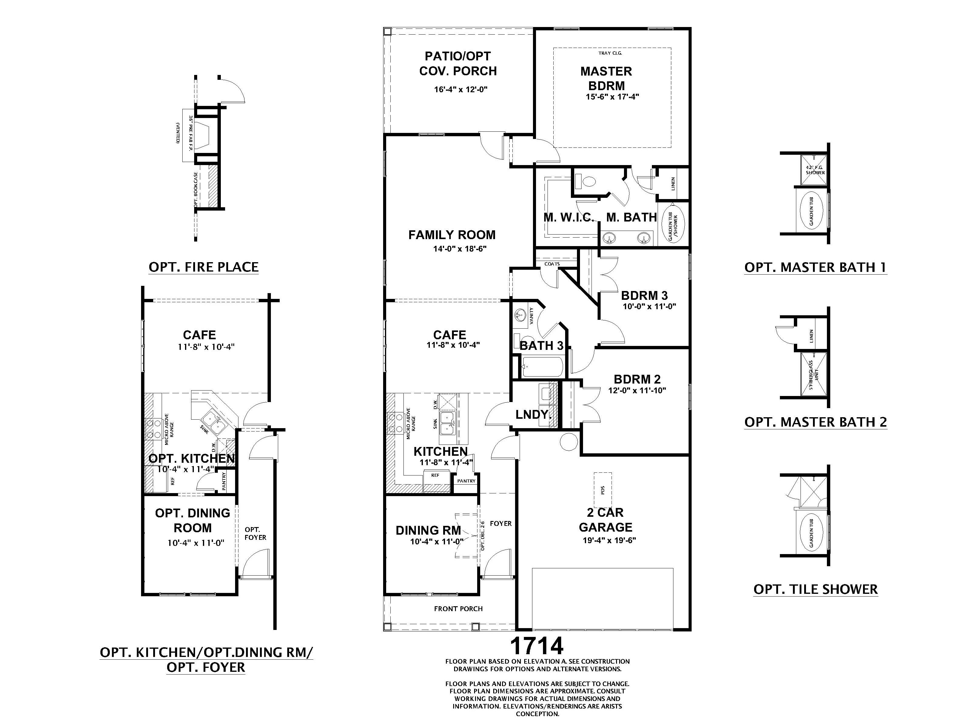 Black & White Floorplan | The 1714 Plan by Ivey Homes