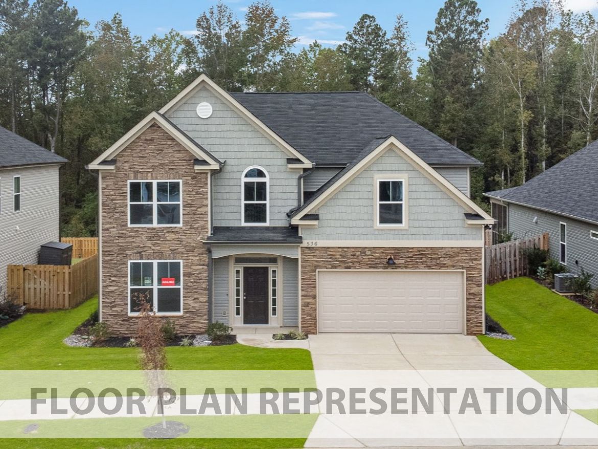 Front Exterior Floor Plan Representation | The Kingsland II Plan by Ivey Homes Elevation B