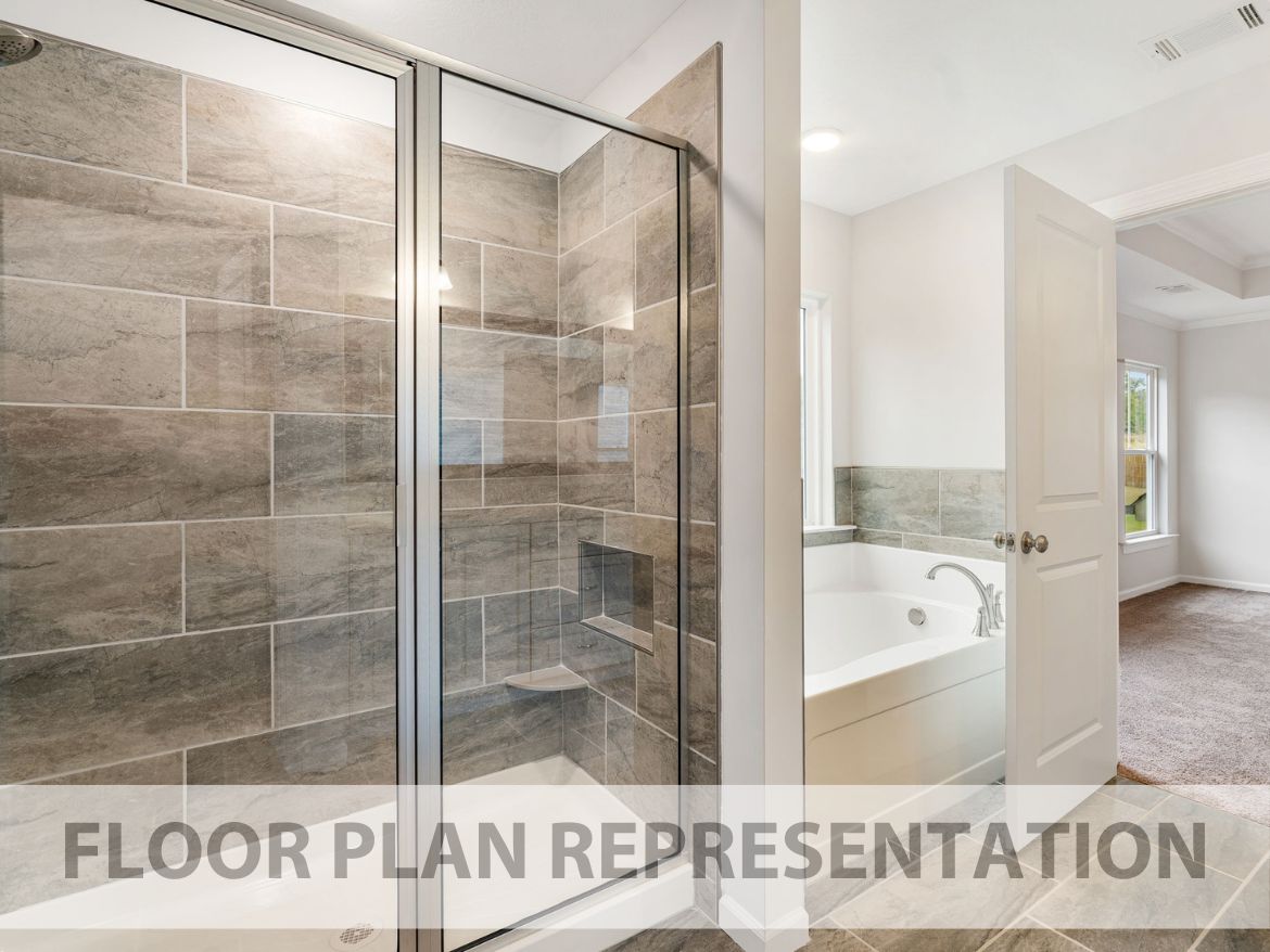 Primary Bathroom Floor Plan Representation | The Kingsland II Plan by Ivey Homes