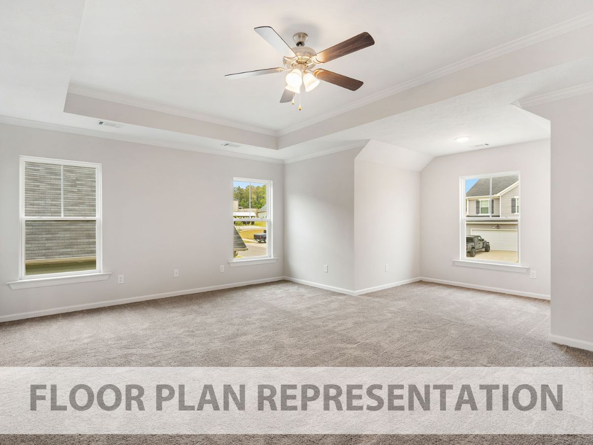 Primary Bedroom with Sitting Area Floor Plan Representation | The Kingsland II Plan by Ivey Homes