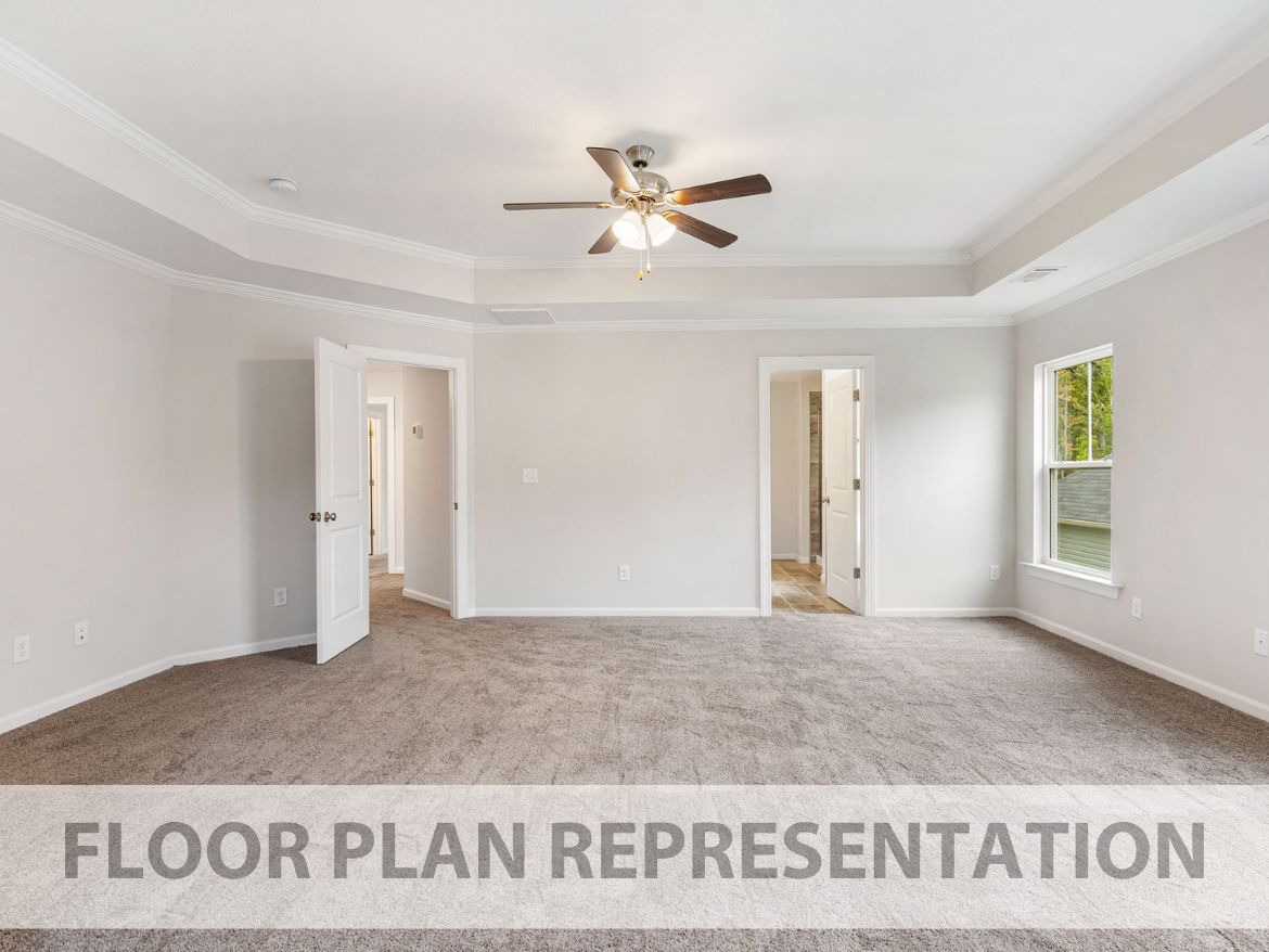 Primary Bedroom Secondary View Floor Plan Representation | The Kingsland II Plan by Ivey Homes