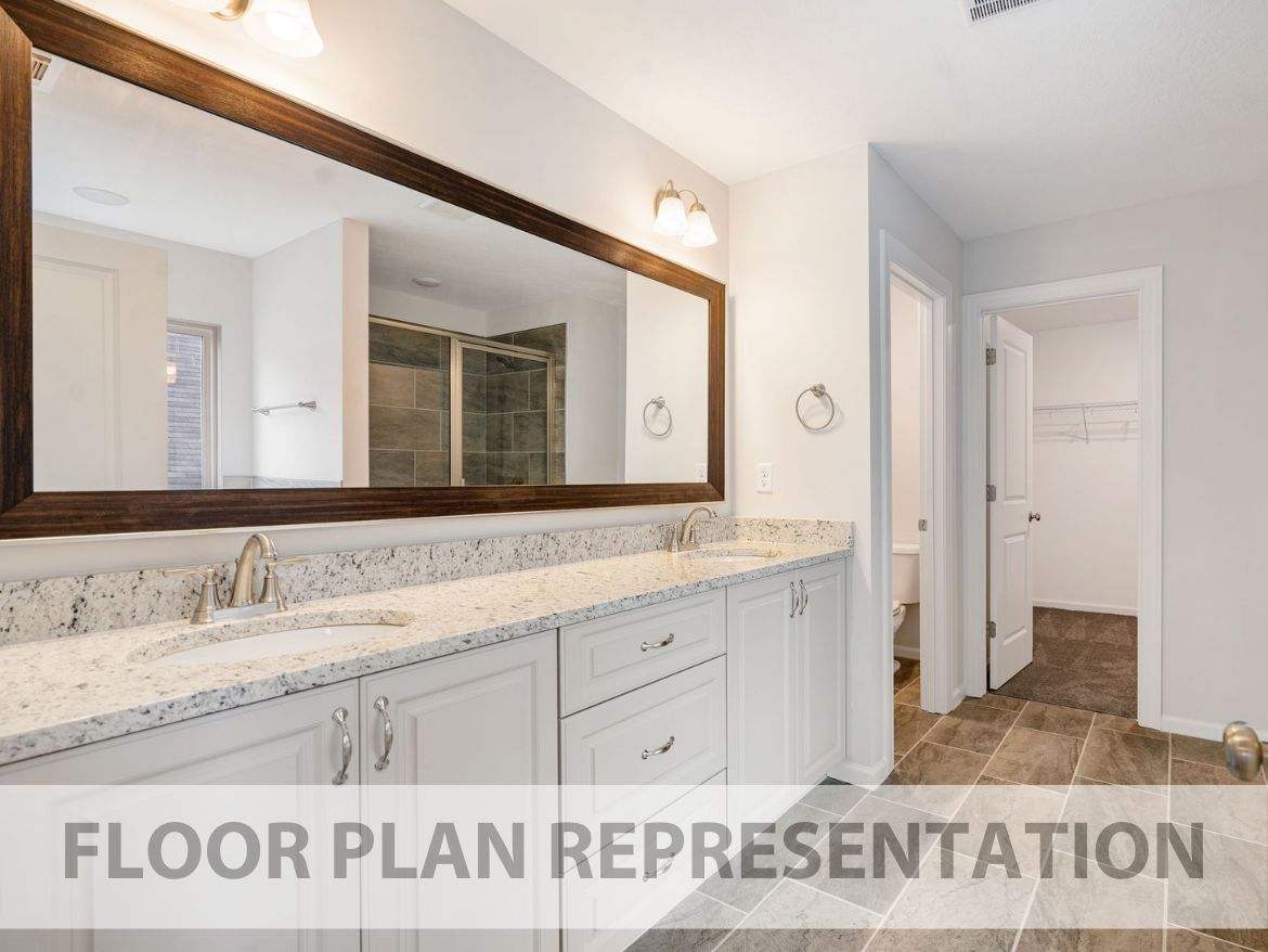 Primary Bathroom Vanity View Floor Plan Representation | The Kingsland II Plan by Ivey Homes