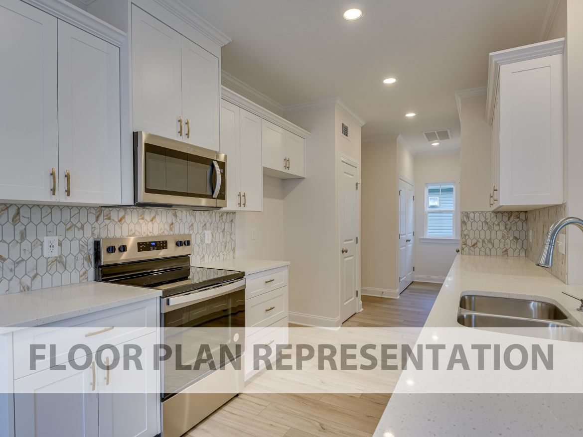 Open and Airy Galley-Style Kitchen Floor Plan for The 1800 Model by Ivey Homes