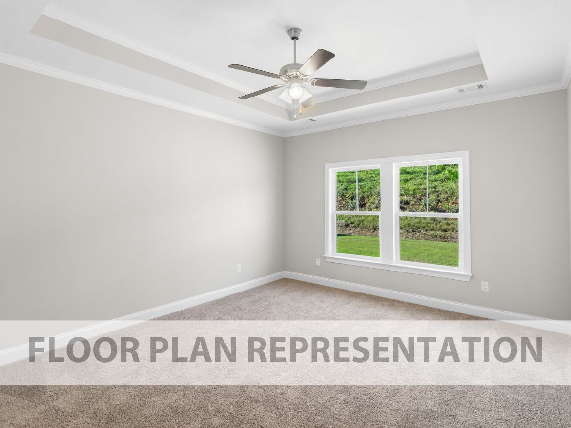 The 1313 Plan Primary Bedroom | Functional & Maximized Space designed by Ivey Homes