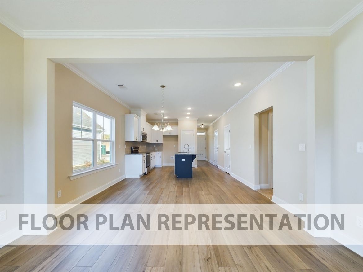 Living Area to Kitchen | The 1575 Plan by Ivey Homes