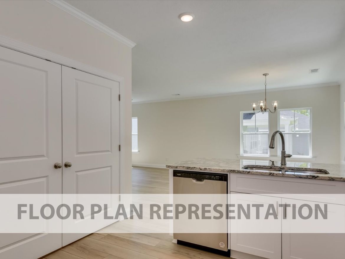 Kitchen Pantry and Island Floorplan Representation Photo | The 1490 Plan by Ivey Homes